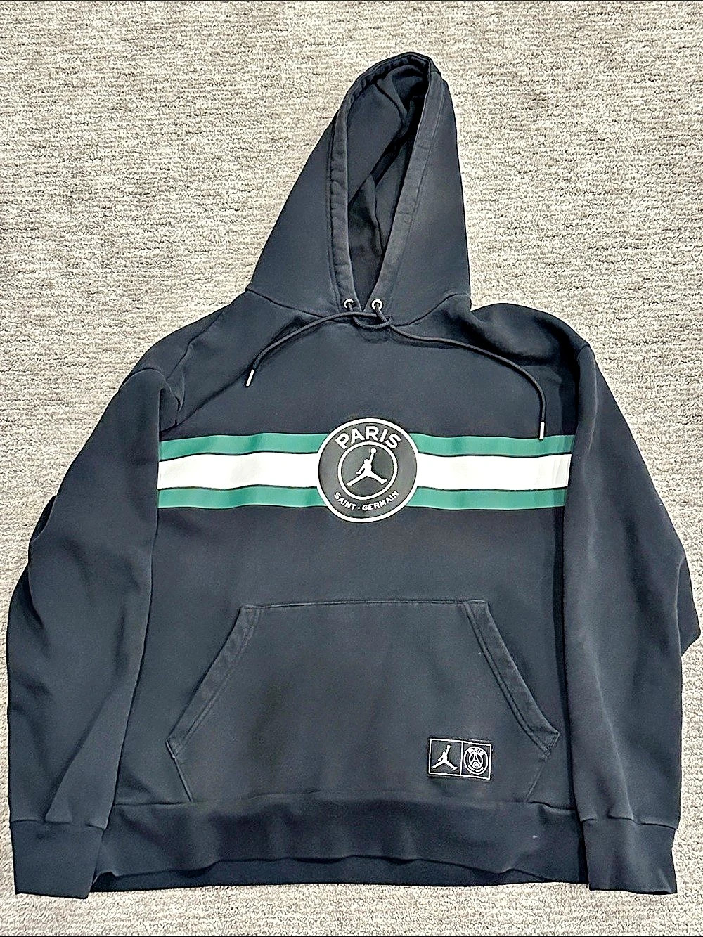 Jordan x Paris Saint-Germain Statement Fleece Pullover Hoodie Black & Green